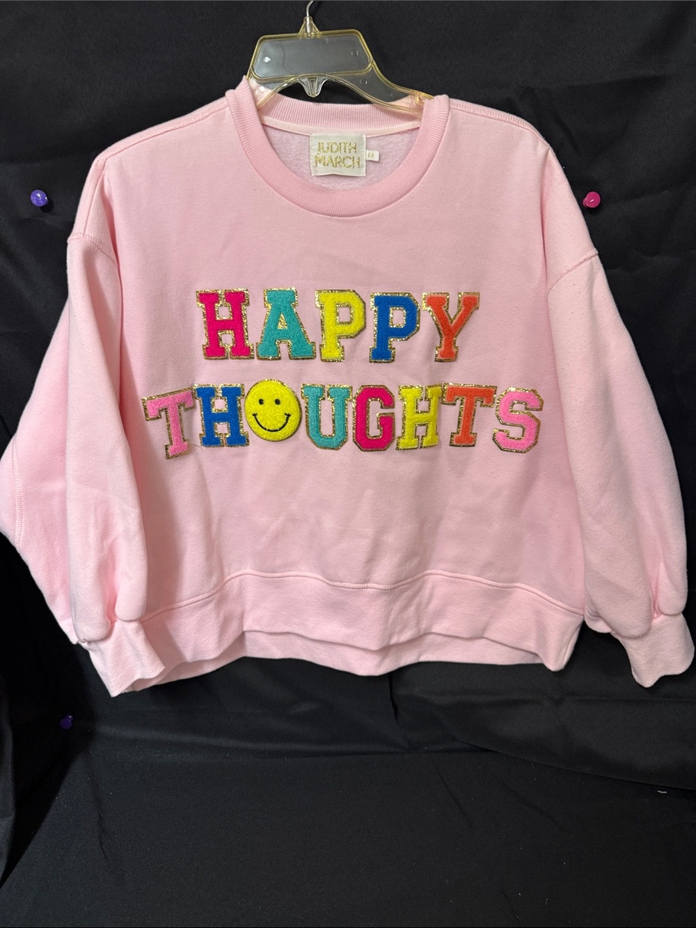 Judith March Pastel Pink Crewneck with Gold Logo